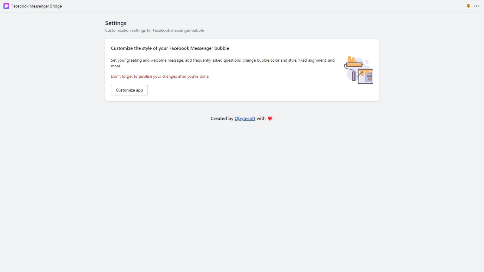 Configurações do Facebook Messenger Bridge