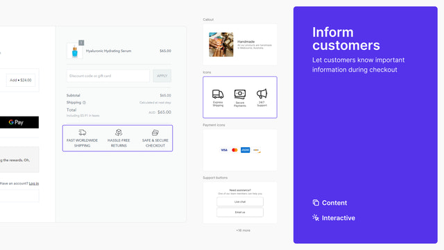 Shopify Checkout Content Components