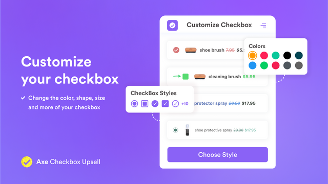 Tilpas dit checkbox upsell design for at matche dit brand