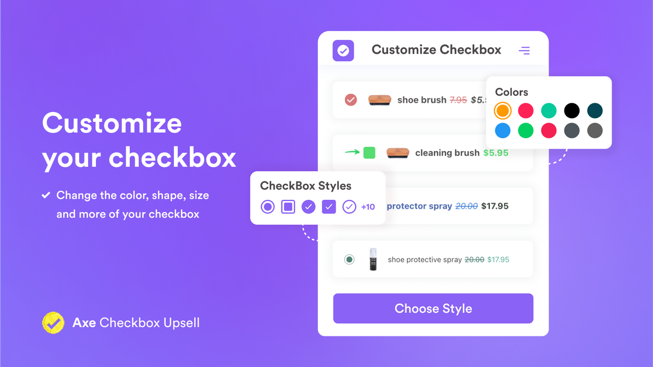 Customize your checkbox upsell design to match your brand