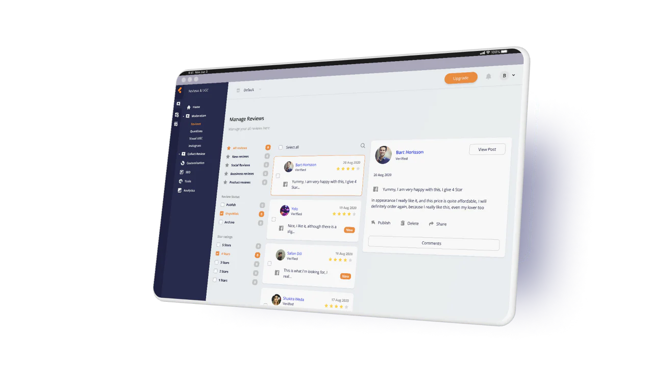 Modérez tous vos UGC et avis dans un seul tableau de bord
