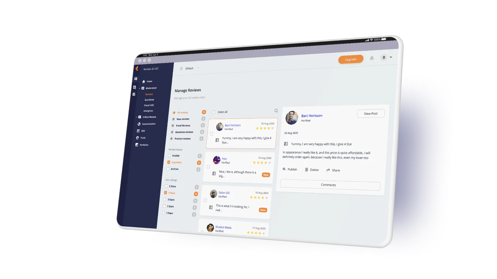 Modérez tous vos UGC et avis dans un seul tableau de bord