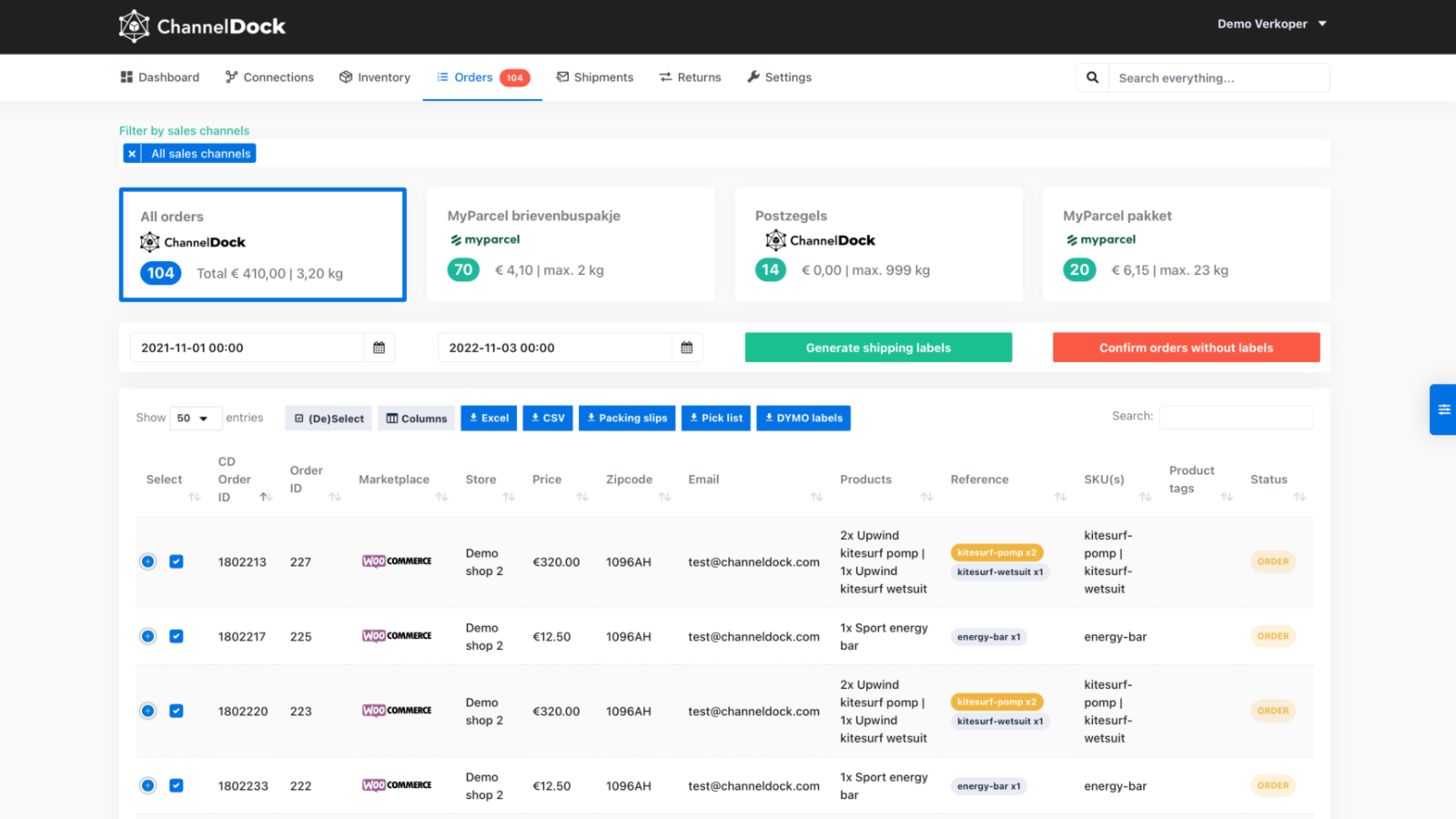 multi channel order overview