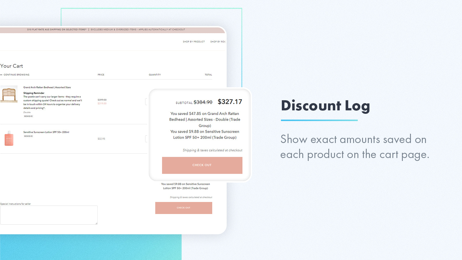 Automatically apply discounts like bonuses and breaks in cart