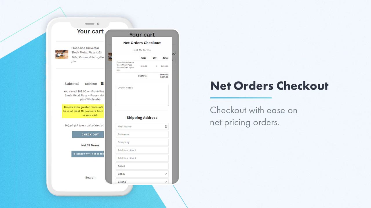 Net orders Checkout 15/30 Days