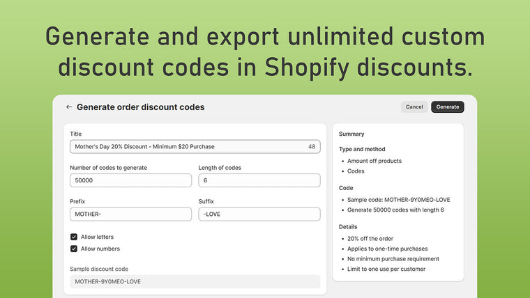 Bulk Discount Codes | Dyno Screenshot