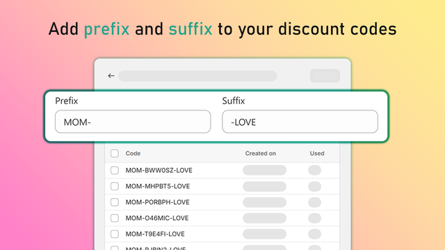 Generate custom discount codes in bulk for Shopify