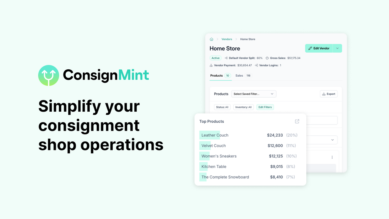 使用ConsignMint简化您的店铺运营。