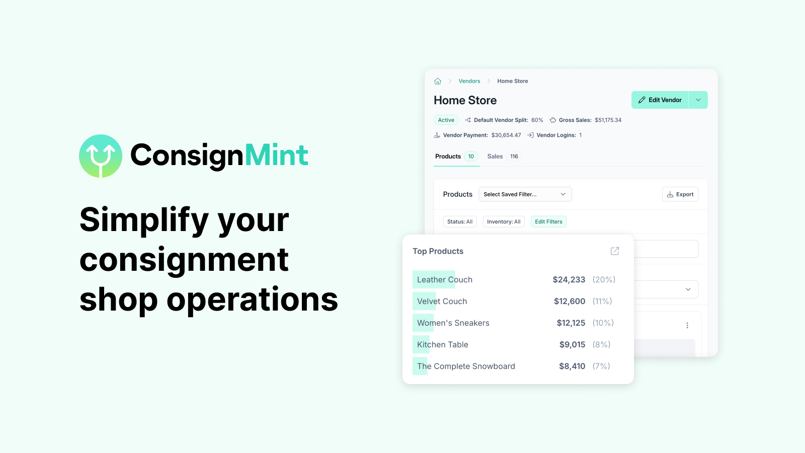 Simplifica las operaciones de tu tienda con ConsignMint.