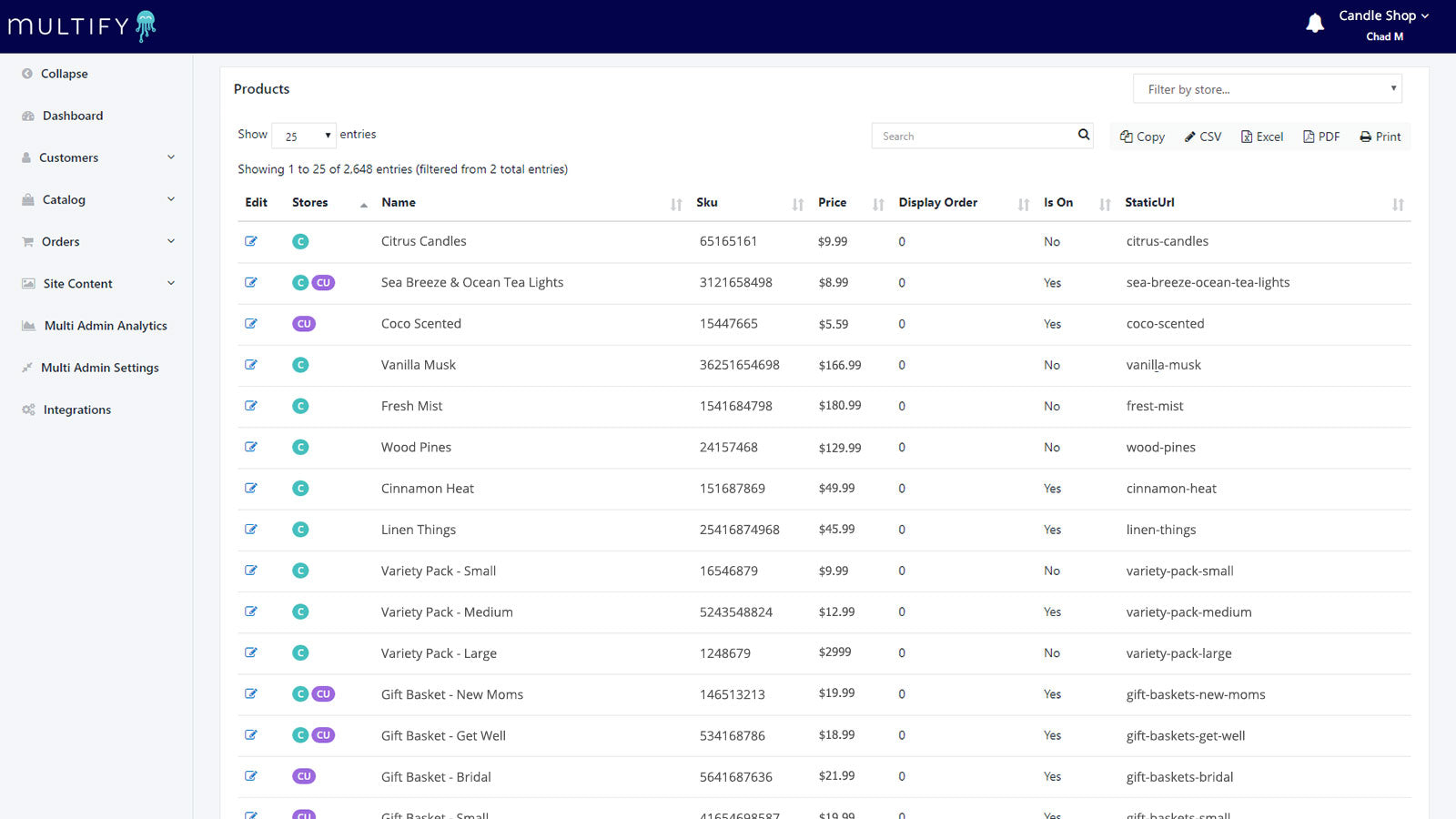 Multi‑Admin Multi‑Store Sync Screenshot