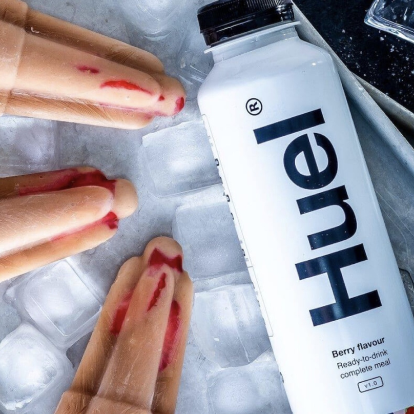 Huel berry-flavored meal replacement drink