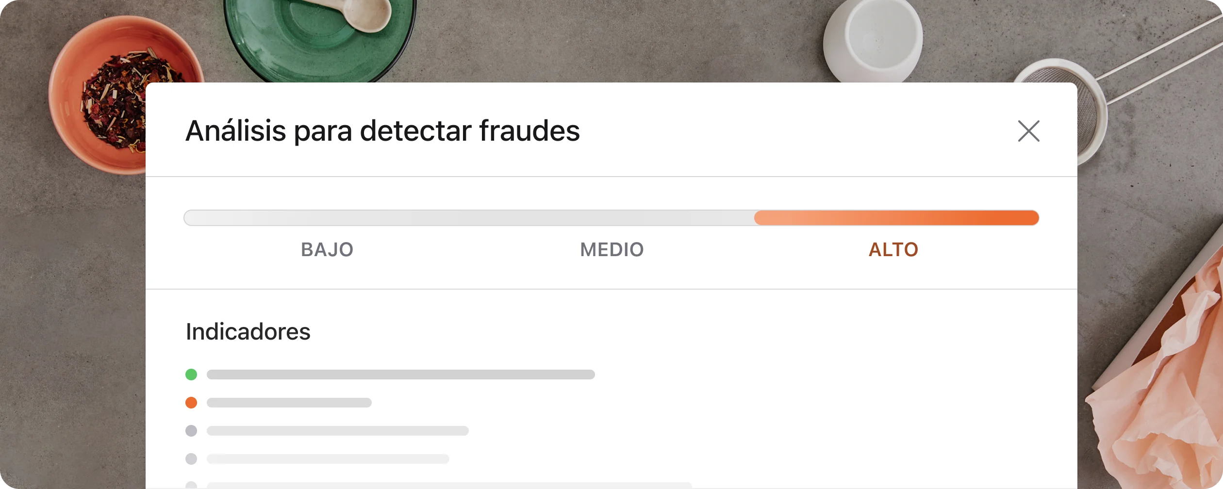 Panel de control de análisis para detectar fraudes