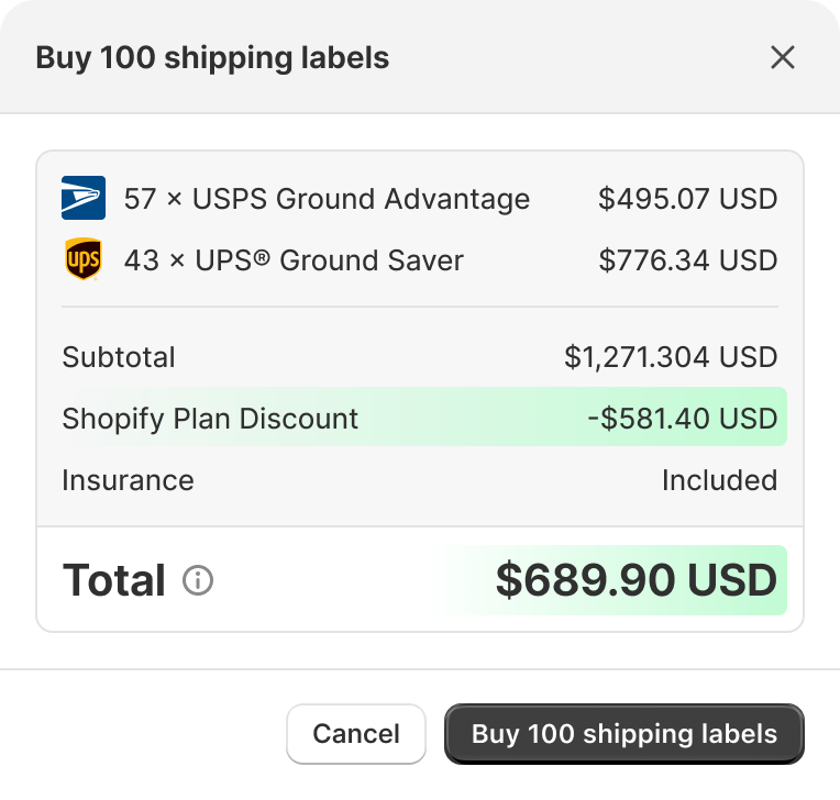 Discounted shipping deals