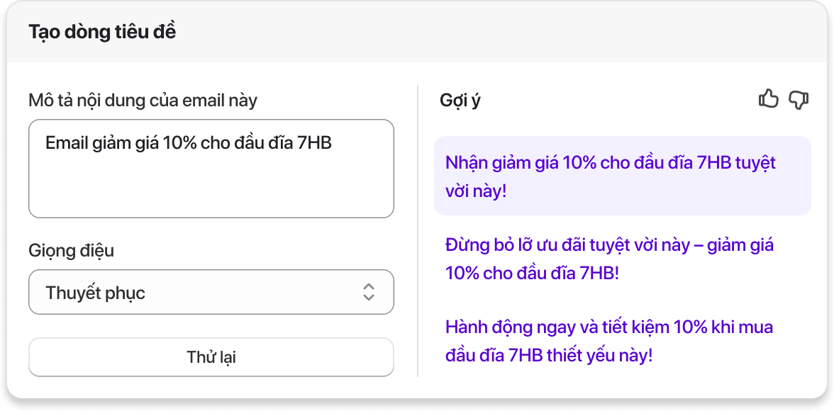 Cửa sổ bật lên Shopify Magic sử dụng công nghệ AI để tạo nội dung email cho sản phẩm đầu đĩa than.