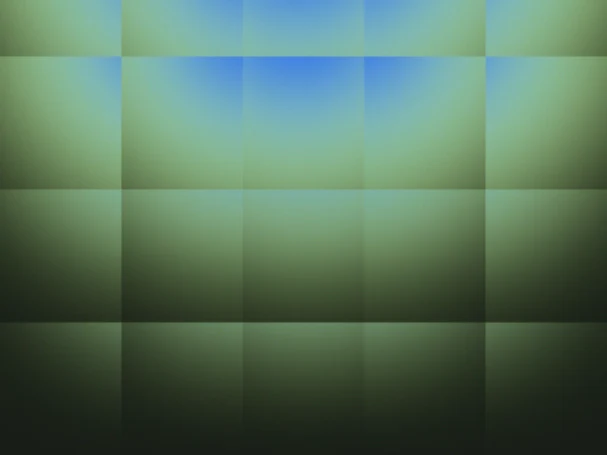 Abstract visual showing a blue and green refraction with a gradient