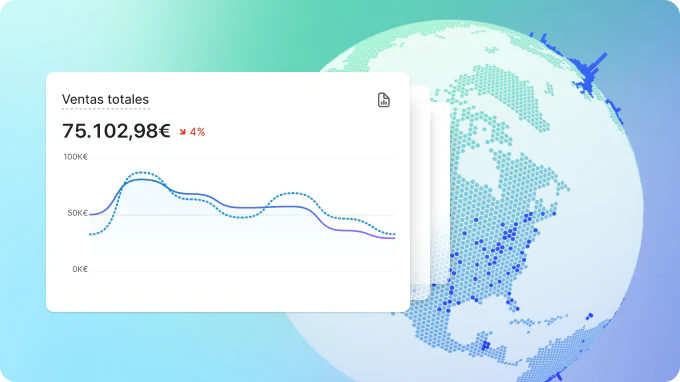 Imagen de una pantalla de computadora que muestra un mapa del mundo con un gráfico, que probablemente representa datos financieros o seguimiento. La pantalla también muestra un gráfico en tiempo real con cambios porcentuales. Esto podría tratarse de una representación visual de las tendencias financieras mundiales o de un sistema de seguimiento.