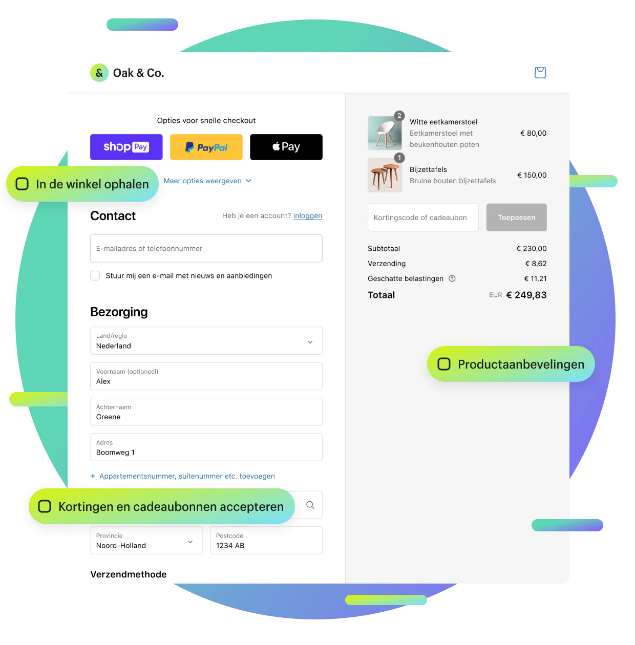 Shopify Checkout op een mobiel apparaat