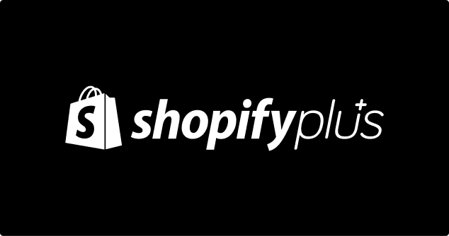 Das Shopify Plus Logo auf dunklem Hintergrund.