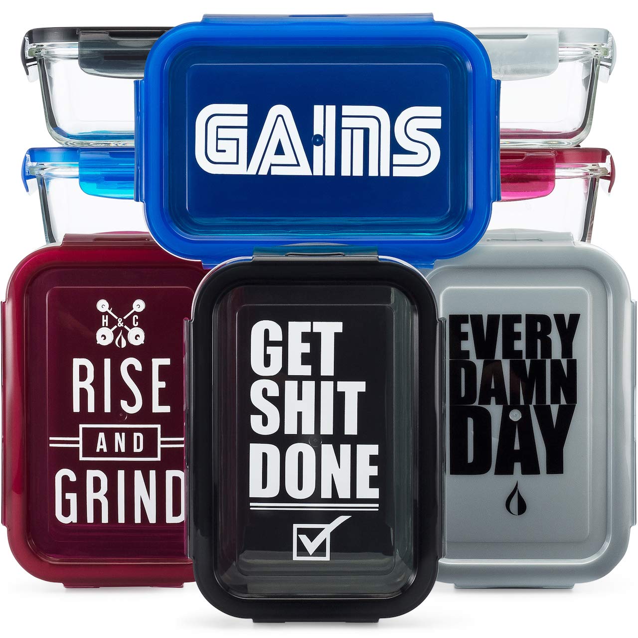 4 Pack - Glass Meal Prep Containers