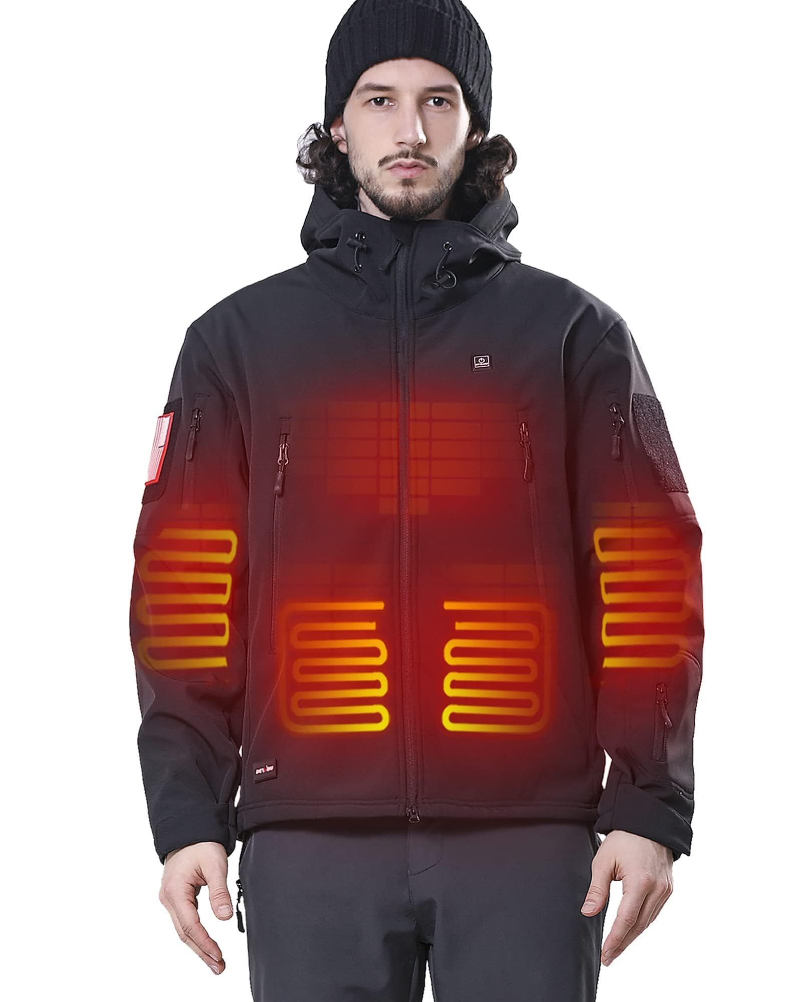 Heated Jacket for Men with 12V Battery Pack Winter Electric Heating Coat