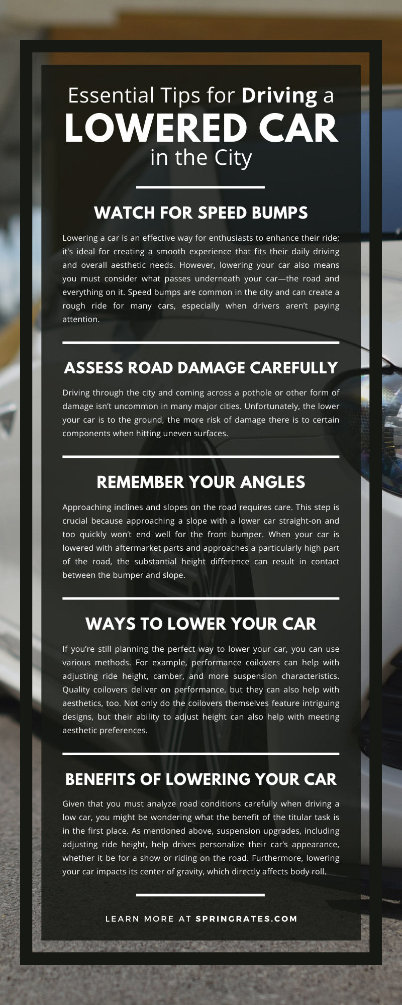 Essential Tips for Driving a Lowered Car in the City