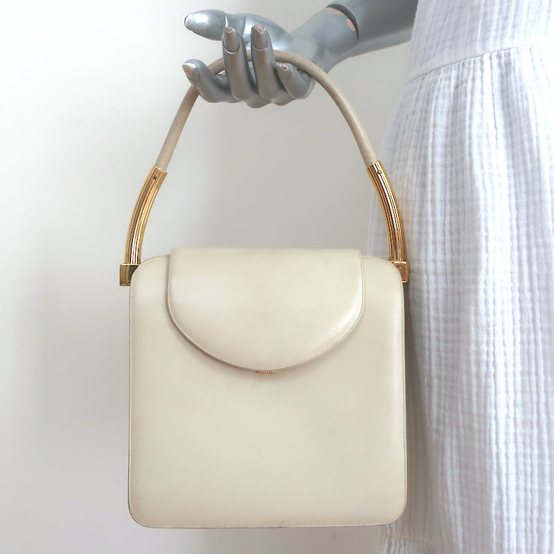 image of Judith Leiber Small Flap Bag Cream Leather