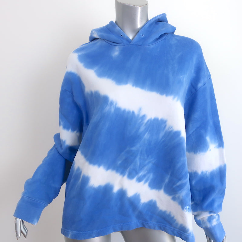 image of Tory Burch Tory Sport Tie Dye Hoodie Sweatshirt Blue Cotton Size Small