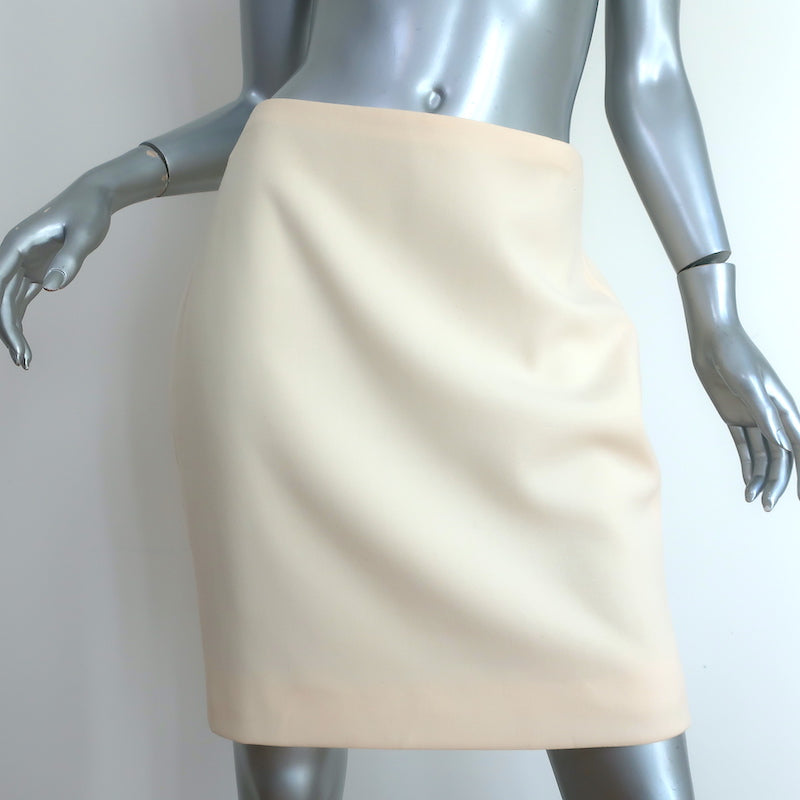 image of Vintage Gianni Versace Couture Pencil Skirt Ivory Wool-Silk Size 44