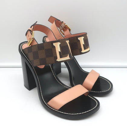 Louis Vuitton Brown Monogram Canvas Passenger Block Heeled Sandals