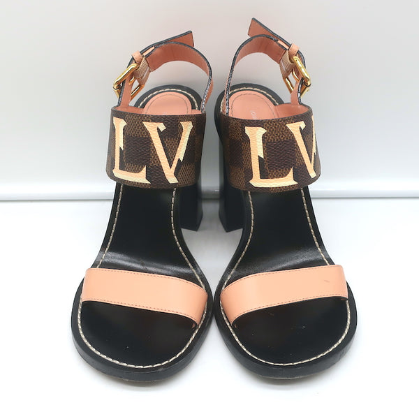 Leather sandals Louis Vuitton Pink size 36 EU in Leather - 37241745