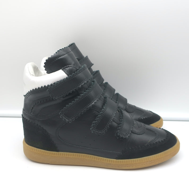 Isabel Marant Bilsy High Top Sneakers Black Leather Size – Celebrity Owned