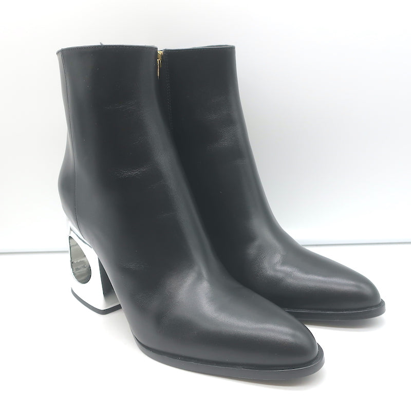image of Marni Cutout-Heel Ankle Boots Black Leather Size 38