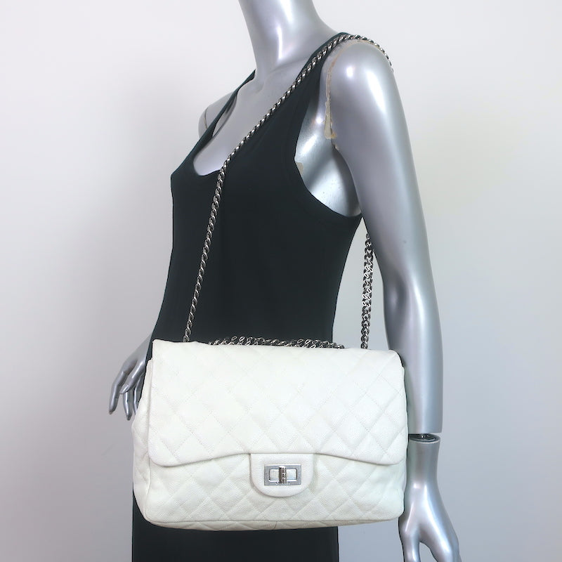 Chanel 2006 Reissue Medium Single Flap Bag White Quilted Caviar Leathe –  Celebrity Owned