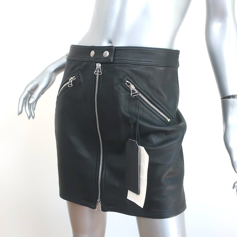 Louis Vuitton® Pinstripe Leather Zip-up Mini Skirt Black. Size 44 in 2023