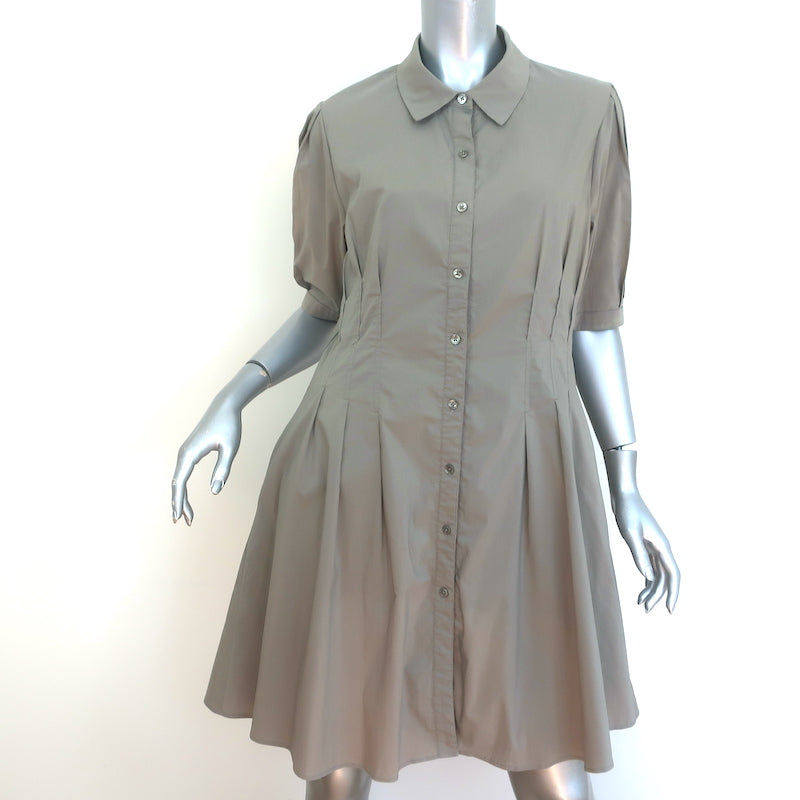 Image of Jonathan Simkhai Cleo Mini Shirt Dress Eucalyptus Poplin Size Medium