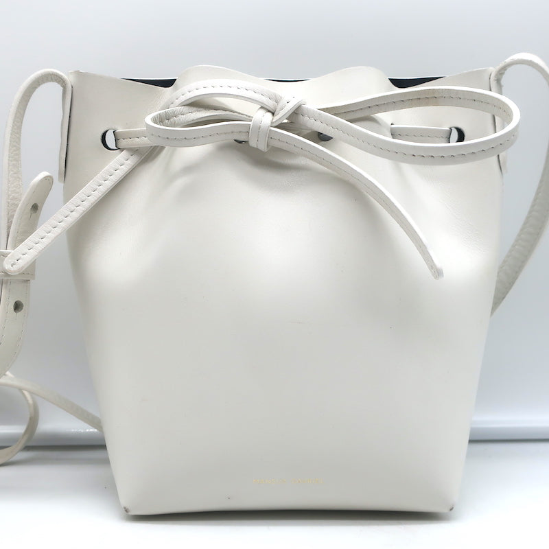 Mansur Gavriel Mini Mini Bucket Bag White Leather Crossbody