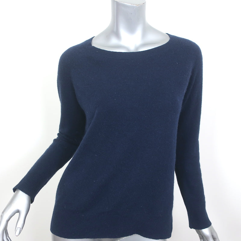 image of 360 Sweater Cashmere Pullover Navy Size Small