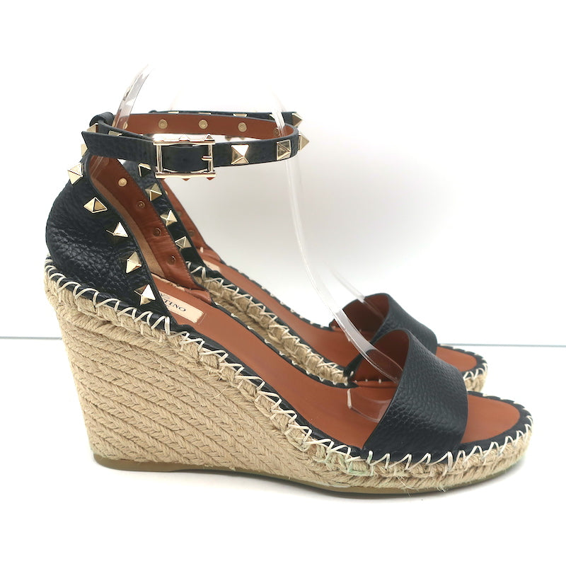 Louis Vuitton Monogram Denim Espadrilles Wedge Sandals - Size 9