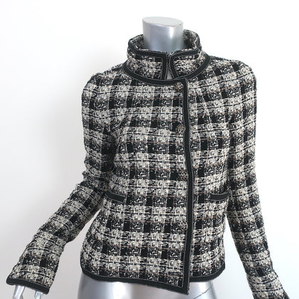 Chanel Black Wool Blend Tweed Jacket Size 10/42 - Yoogi's Closet