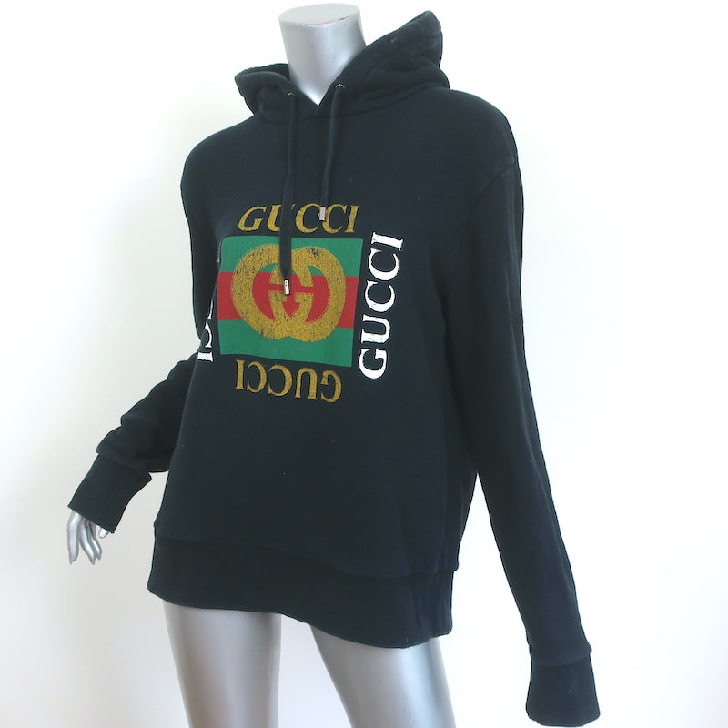 Gucci Logo Sweatshirt Black Size Small Oversize –