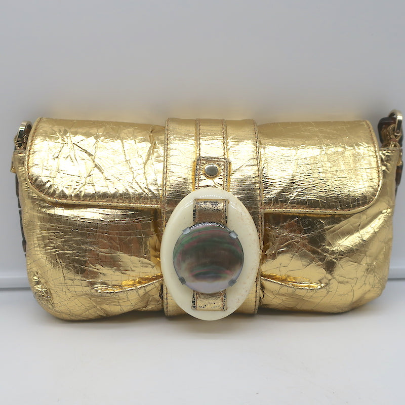 Mulberry Shoulder Bag Vintage Light Beige All Leather Flap Gold Metal  Fittings