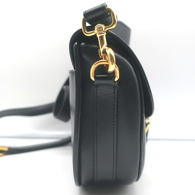 CHRISTIAN DIOR Bobby Medium Calfskin Leather Shoulder Bag Black