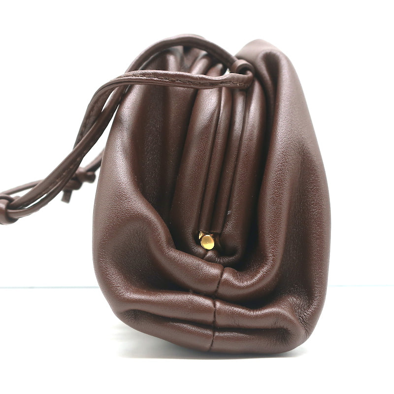 Bottega Veneta The Mini Pouch Dark Brown Leather Crossbody Bag