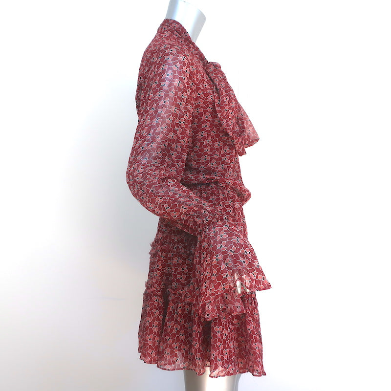 Louis Vuitton Red V-Neck Mini Dress US8, FR40 | M
