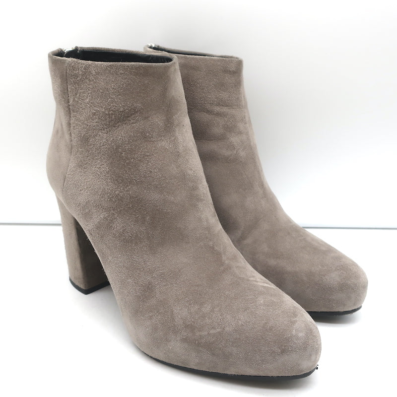 image of Prada Ankle Boots Taupe Suede Size 37 Hidden Platform Booties