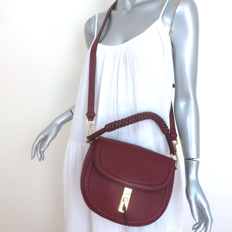 image of Altuzarra Ghianda Shoulder Bag Merlot Grained Leather Medium Crossbody