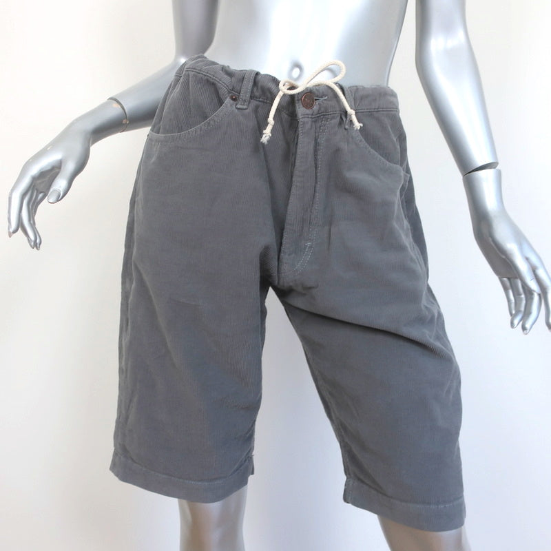 Image of 6397 Corduroy Drawstring Shorts Washed Grey Size Medium NEW