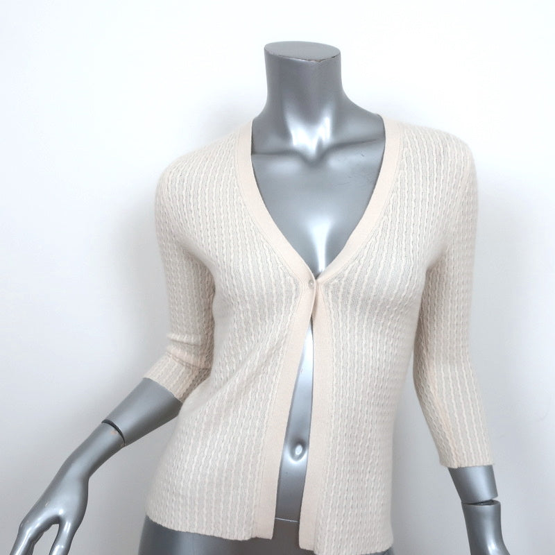 image of Autumn Cashmere Cardigan Ivory Size Small One-Button Sweater