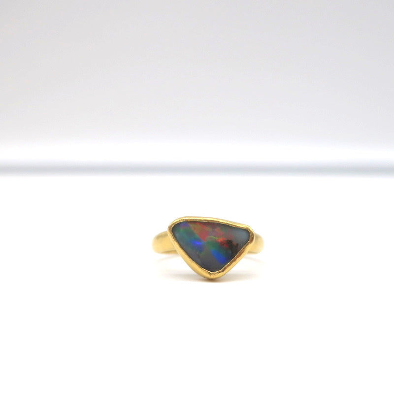 image of Pippa Small Greek Opal Ring 22k Gold Size 7.5