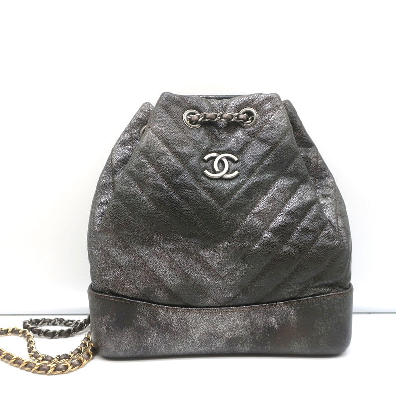 Chanel Silver Gabrielle Quilted Shoulder Bag